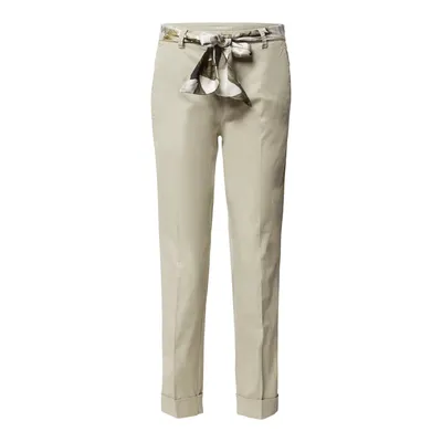 Cambio Cambio Spodnie z zakładkami w pasie ze wzorzystym paskiem z tkaniny model ‘Krystal’