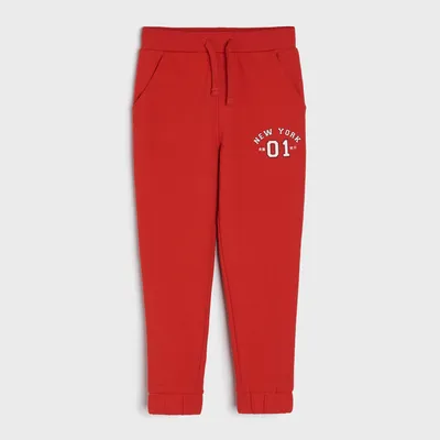 Sinsay Spodnie dresowe jogger - Czerwony