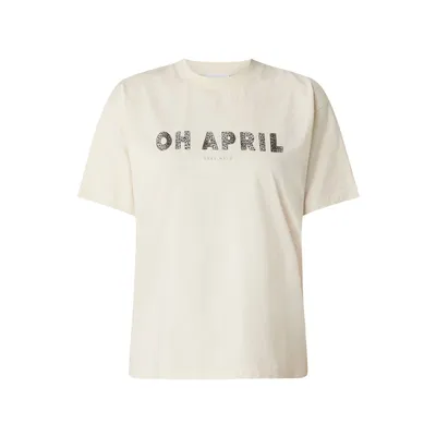 Oh April Oh April Bluzka z bawełny z nadrukiem z logo model ‘Rebel’