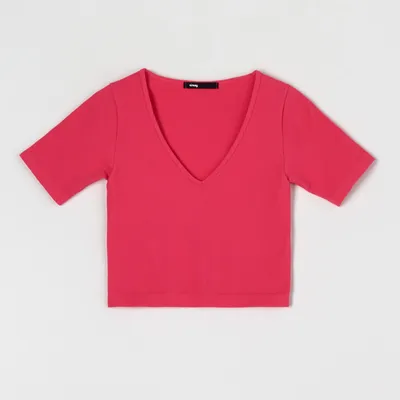 Sinsay Koszulka slim - Różowy