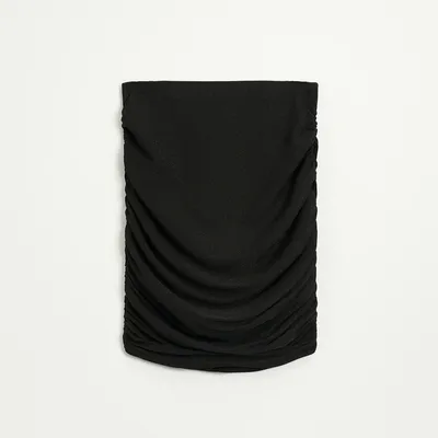 House Dopasowana spódnica mini z efektem połysku czarna - Czarny