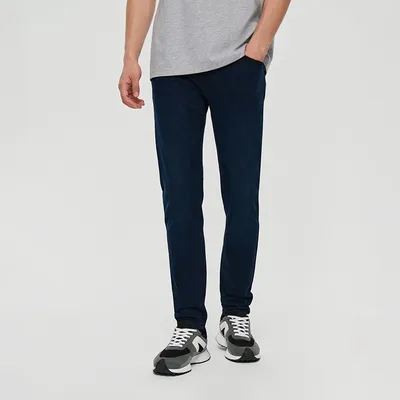 House Ciemnogranatowe spodnie jeansowe slim fit - Niebieski