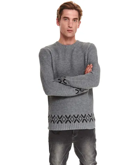Top Secret Sweter z wzorzystym wykończeniem