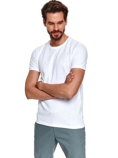 Top Secret T-shirt krótki rękaw męski gładki, z fakturą