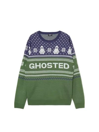 Cropp Zielono-granatowy świąteczny sweter