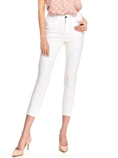 Top Secret Białe spodnie jeansowe skinny