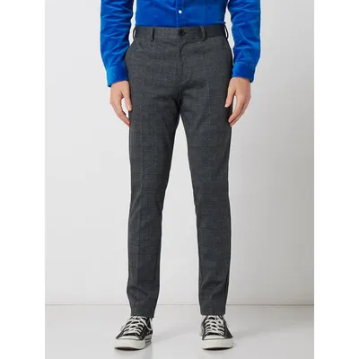 Jack&Jones Jack & Jones Spodnie o kroju slim fit z dżerseju ze wzorem w kratę glencheck model ‘Marco’