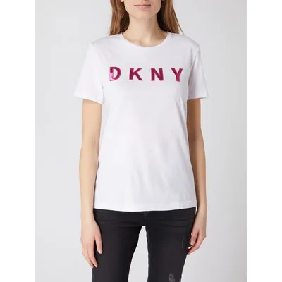 DKNY DKNY T shirt z logo z cekinów
