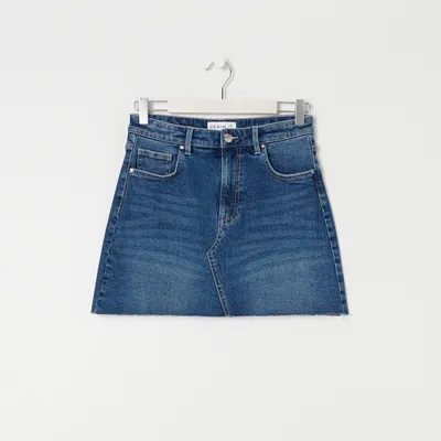 Sinsay Spódnica mini jeansowa - Niebieski