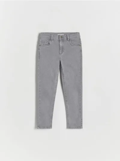 Reserved Jeansy o prostym fasonie, wykonane z wysokoelastycznej tkaniny z bawełną. - ciemnoszary