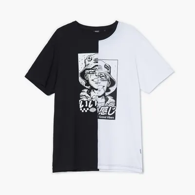 Cropp Czarno-biały T-shirt