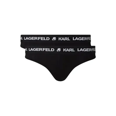 Karl Lagerfeld Karl Lagerfeld Majtki typu tanga z mieszanki lyocellu i elastanu w zestawie 2 szt.