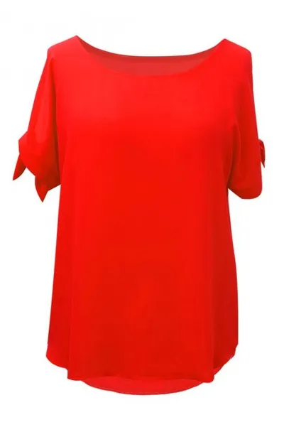 XL-ka Czerwona szyfonowa bluzka - LARISS