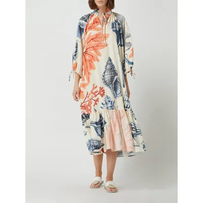 Gant Gant Sukienka midi o kroju oversized z nadrukami z motywem rafy koralowej