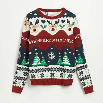 House Świąteczny sweter Merry Xmas - Wielobarwny