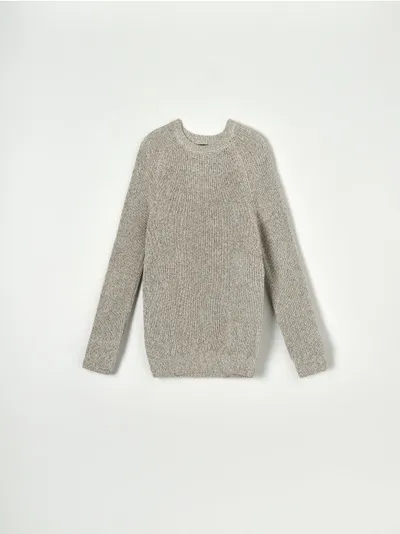 Sinsay Miękki sweter melanżowy o regularnym kroju. - beżowy