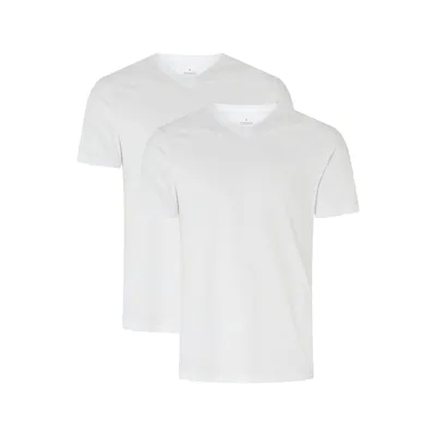 RAGMAN RAGMAN T-shirt o kroju regular fit z bawełny pima w zestawie 2 szt.