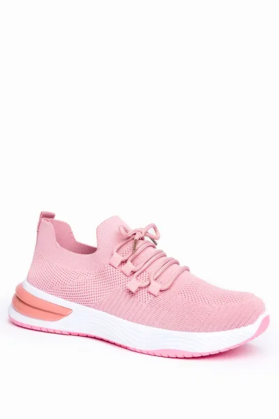 Casu Różowe sneakersy na platformie damskie buty sportowe sznurowane casu 7040-3
