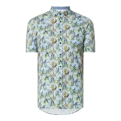 Desoto Desoto Koszula biznesowa o kroju slim fit z dżerseju z krótkim rękawem