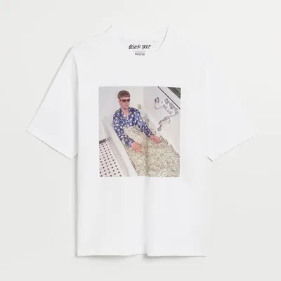 House Koszulka z nadrukiem Oliver Tree biała - Biały