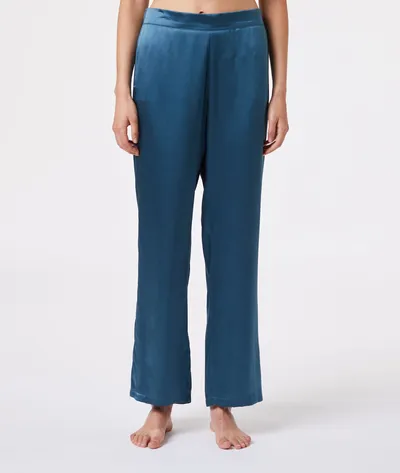 Etam Pearly Pantalon De Pyjama En Soie - Niebieski