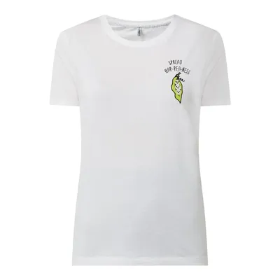 Only Only T-shirt z bawełny ekologicznej i wiskozy model ‘Sweet Life’