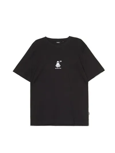 Cropp Czarny T-shirt z wyhaftowanym duszkiem