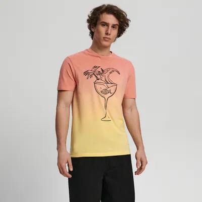 Sinsay Koszulka z nadrukiem - Różowy