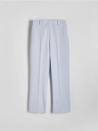 Reserved Spodnie typu cygaretki z prostą nogawką, wykonane z tkaniny z wiskozą. - jasnoniebieski