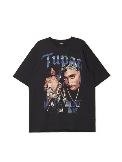 Cropp Czarna koszulka z nadrukiem Tupac