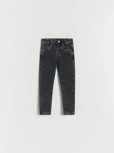 Reserved Jeansy typu slim, wykonane z tkaniny z bawełną. - szary