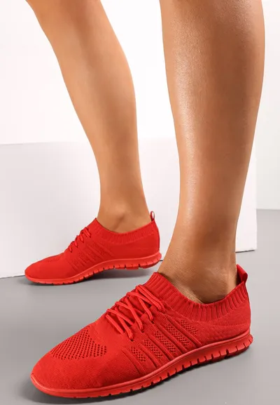 Renee Czerwone Buty Sportowe Sznurowane przed Kostkę Nillie