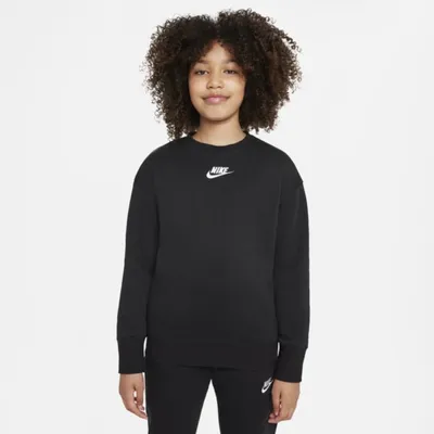 Nike Bluza dresowa dla dużych dzieci (dziewcząt) Nike Sportswear Club Fleece - Czerń