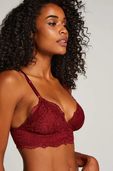 Hunkemöller Hunkemöller Biustonosz bralette Triangle Marine Czerwony