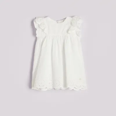 Reserved Biała sukienka we wzór - Biały