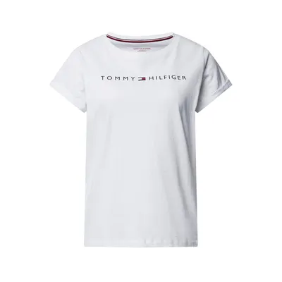 Tommy Hilfiger TOMMY HILFIGER T-shirt melanżowy z nadrukiem z logo