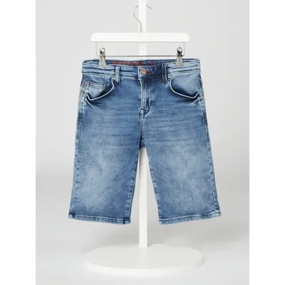 Petrol Bermudy jeansowe z dzianiny dresowej stylizowanej na denim model ‘Jackson’