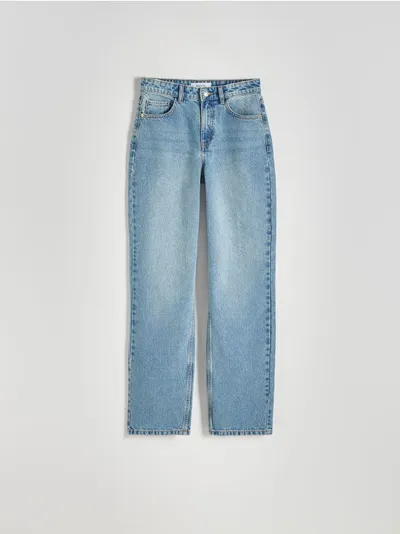 Reserved Jeansy o prostym kroju, wykonane z bawełnianej tkaniny. - niebieski