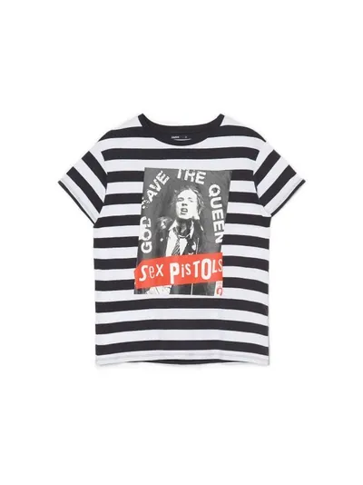 Cropp T-shirt w paski z nadrukiem Sex Pistols
