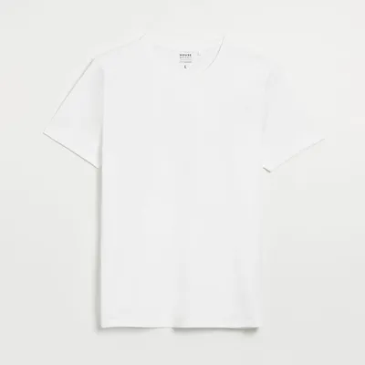 House Gładka koszulka Basic biała - Biały