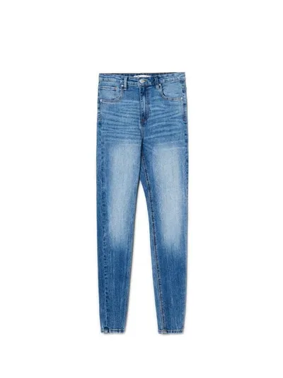 Cropp Niebieskie jeansy skinny high waist