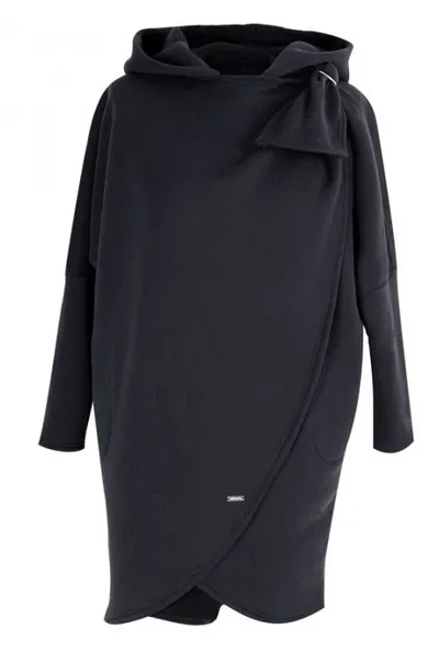 XL-ka Czarna ciepła bluza plus size z kapturem – NEVA