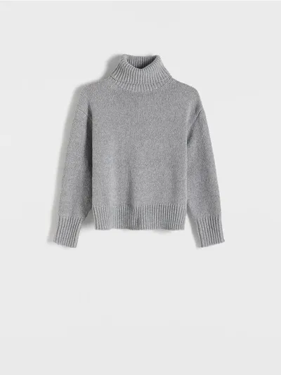 Reserved Sweter z kolekcji PREMIUM, wykonany z dzianiny z wełną. - szary