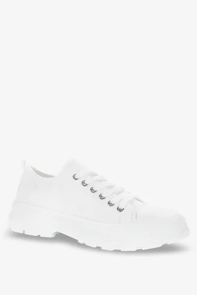 Casu Białe trampki na platformie damskie buty sportowe sznurowane casu sj2093-2