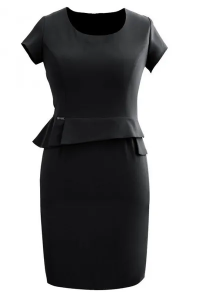 XL-ka Czarna sukienka z baskinką