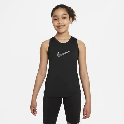 Nike Koszulka treningowa bez rękawów dla dużych dzieci (dziewcząt) Nike Dri-FIT One - Czerń