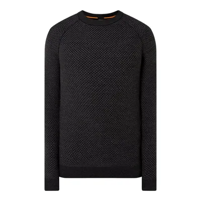 Boss BOSS Casualwear Sweter z fakturowanym wzorem model ‘Alkumi’