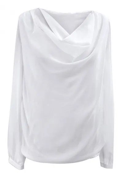 XL-ka Biała bluzka z dekoltem woda LOUISA