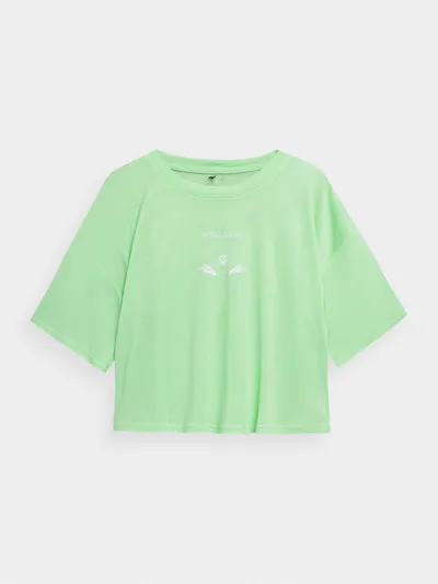 4F T-shirt crop top oversize do jogi damski