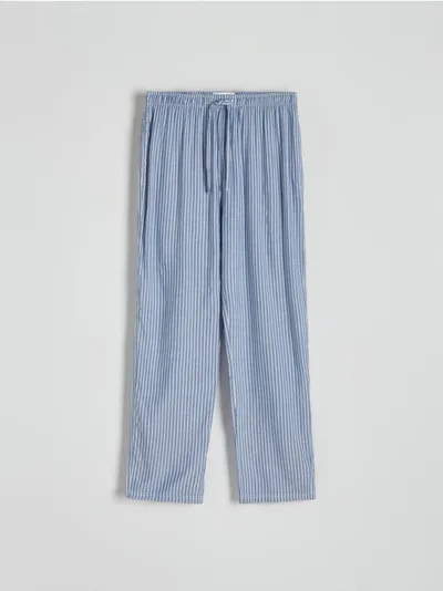 Reserved Spodnie piżamowe o swobodnym kroju, wykonane z wiskozy. - jasnoniebieski